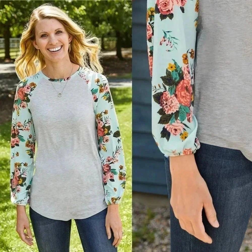 Matilda Jane Wonderment Blossom Time Tee Small Floral Sleeve Top Boho